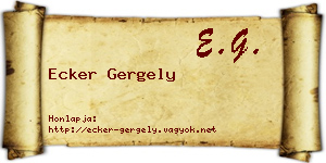 Ecker Gergely névjegykártya